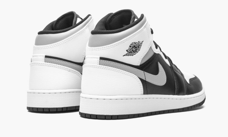 Nike Air Jordan 1 Mid GS 'White Shadow' Schoenen Kinderen Zwart Wit Grijs Nederland | 013978-DEM