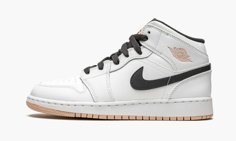 Nike Air Jordan 1 Mid GS \'White / Arctic Orange\' Schoenen Kinderen Wit Donkergrijs Oranje Nederland | 268709-HRN