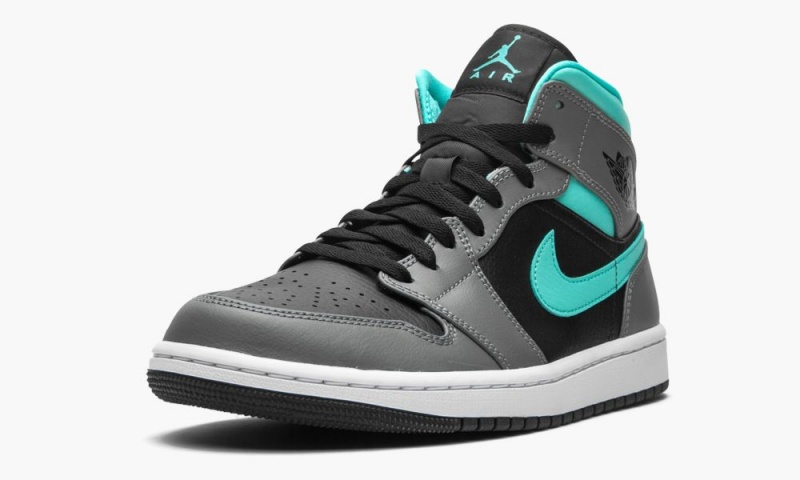 Nike Air Jordan 1 Mid 'Grey/Aqua' Schoenen Heren Groen Grijs Nederland | 352619-SEI