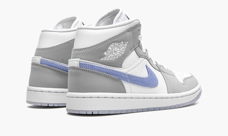Nike Air Jordan 1 Mid 'Grey Blue' Schoenen Dames Wit Grijs Nederland | 347802-GVK