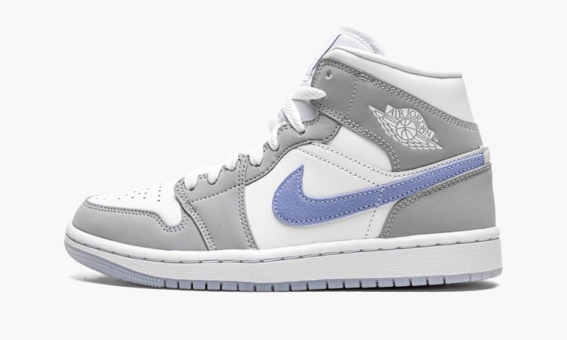 Nike Air Jordan 1 Mid \'Grey Blue\' Schoenen Dames Wit Grijs Nederland | 347802-GVK