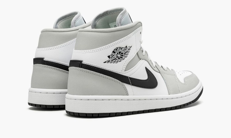 Nike Air Jordan 1 Mid 'Grey Fog' Schoenen Dames Grijs Zwart Wit Nederland | 286713-HQP