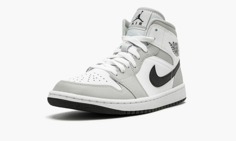 Nike Air Jordan 1 Mid 'Grey Fog' Schoenen Dames Grijs Zwart Wit Nederland | 286713-HQP