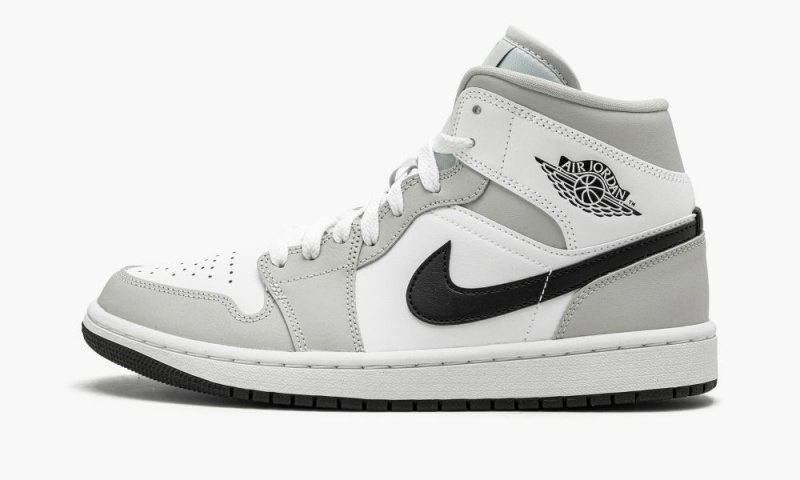 Nike Air Jordan 1 Mid \'Grey Fog\' Schoenen Dames Grijs Zwart Wit Nederland | 286713-HQP