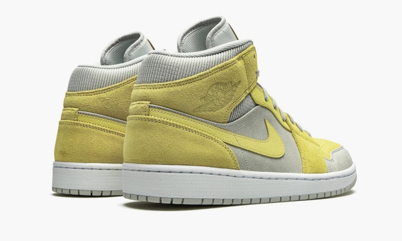 Nike Air Jordan 1 Mid 'Grey Fog / Lemon Wash' Schoenen Heren Citroen Lichtturkoois Wit Nederland | 319285-XTD