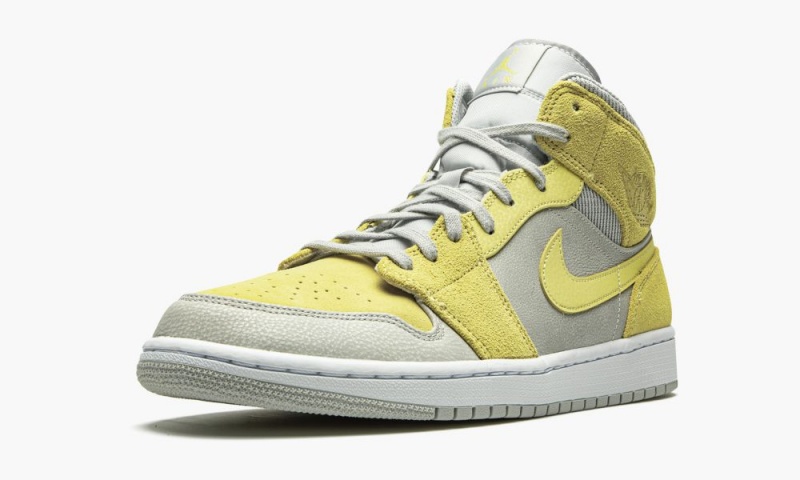 Nike Air Jordan 1 Mid 'Grey Fog / Lemon Wash' Schoenen Heren Citroen Lichtturkoois Wit Nederland | 319285-XTD