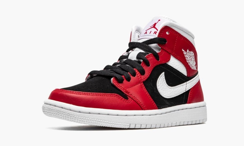 Nike Air Jordan 1 Mid 'Gym Red / Black' Schoenen Dames Rood Wit Zwart Nederland | 048691-HPF