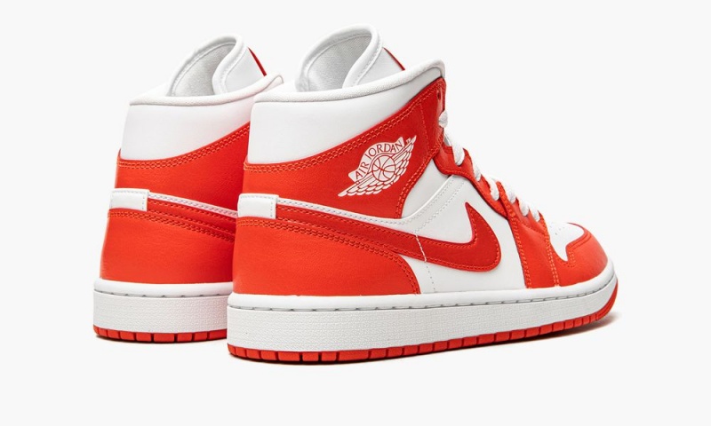 Nike Air Jordan 1 Mid 'Habanero Red' Schoenen Dames Wit Rood Wit Nederland | 768531-QWT