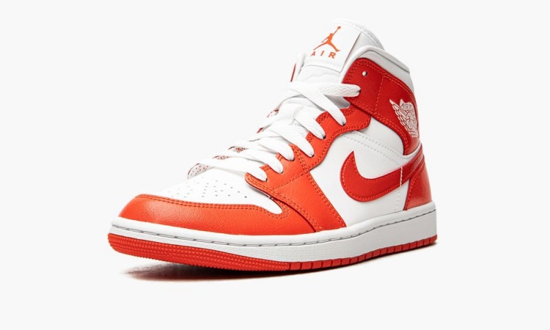 Nike Air Jordan 1 Mid 'Habanero Red' Schoenen Dames Wit Rood Wit Nederland | 768531-QWT