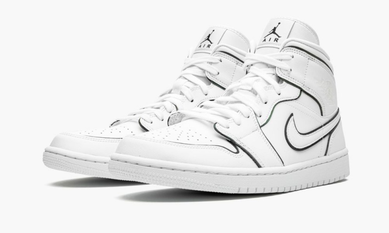 Nike Air Jordan 1 Mid 'Iridescent Outline' Schoenen Dames Wit Nederland | 153428-QBI