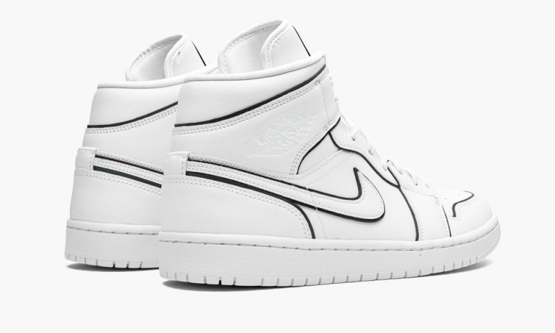 Nike Air Jordan 1 Mid 'Iridescent Outline' Schoenen Dames Wit Nederland | 153428-QBI