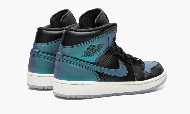 Nike Air Jordan 1 Mid 'Iridescent' Schoenen Dames Zwart Wit Gekleurd Nederland | 249318-TNB