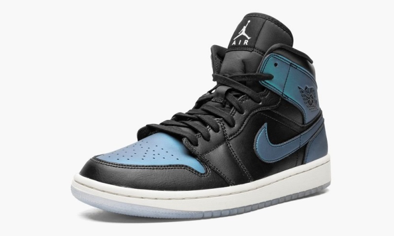 Nike Air Jordan 1 Mid 'Iridescent' Schoenen Dames Zwart Wit Gekleurd Nederland | 249318-TNB