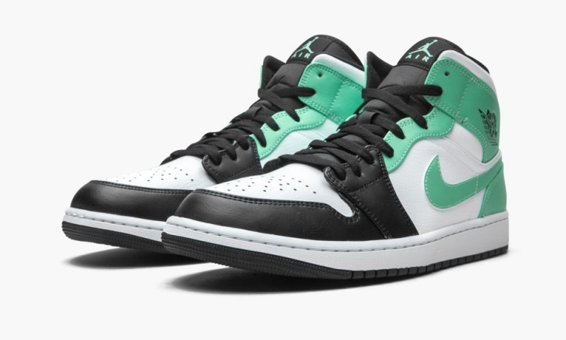 Nike Air Jordan 1 Mid 'Island Green' Schoenen Heren Wit Zwart Groen Nederland | 160528-KUP