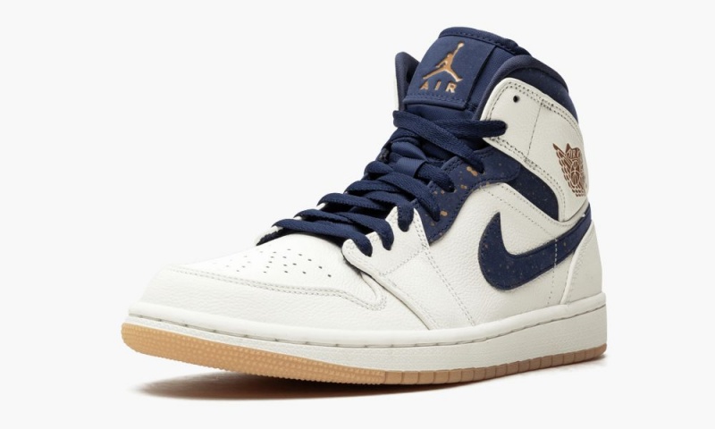 Nike Air Jordan 1 Mid Jeter Schoenen Heren Bruin Donkerblauw Nederland | 180359-XVA