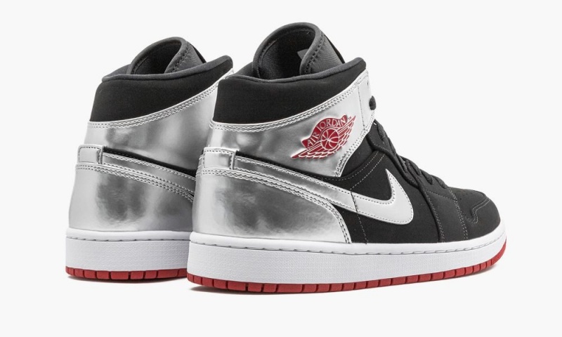 Nike Air Jordan 1 Mid 'Johnny Kilroy' Schoenen Heren Zwart Rood Metal Zilver Nederland | 068351-OLT