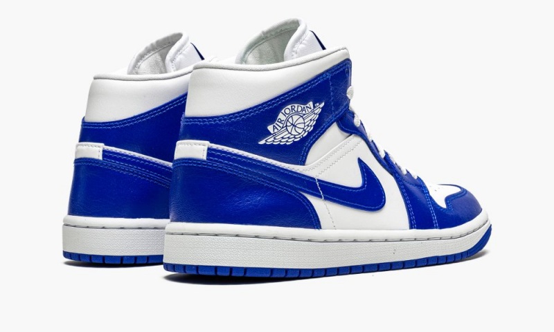 Nike Air Jordan 1 Mid 'Kentucky Blue' Schoenen Dames Wit Koningsblauw Wit Nederland | 205193-FBT