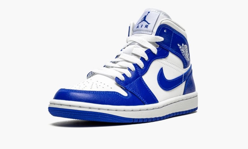 Nike Air Jordan 1 Mid 'Kentucky Blue' Schoenen Dames Wit Koningsblauw Wit Nederland | 205193-FBT