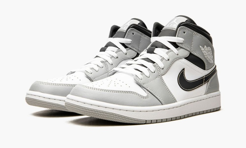 Nike Air Jordan 1 Mid 'Light Smoke Grey 2.0' Schoenen Heren Grijs Wit Nederland | 456920-TLN