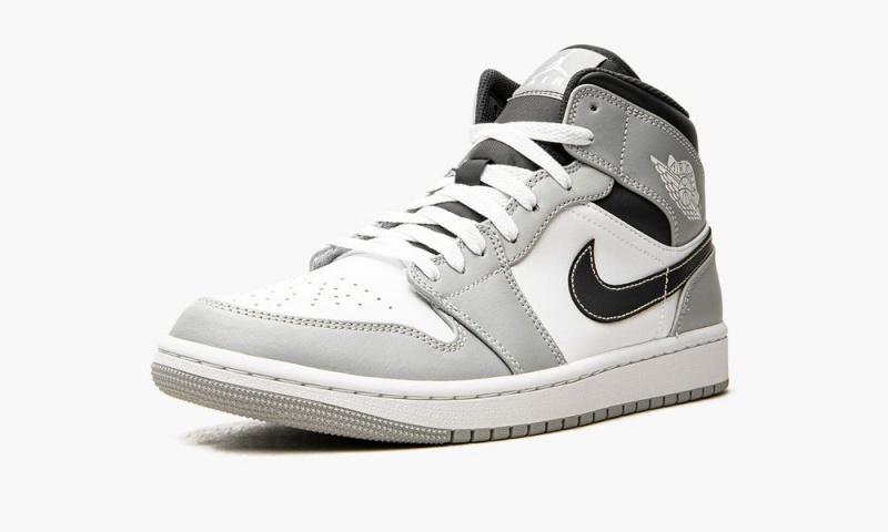 Nike Air Jordan 1 Mid 'Light Smoke Grey 2.0' Schoenen Heren Grijs Wit Nederland | 456920-TLN