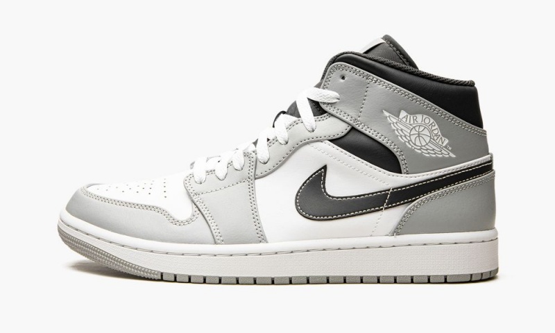 Nike Air Jordan 1 Mid \'Light Smoke Grey 2.0\' Schoenen Heren Grijs Wit Nederland | 456920-TLN