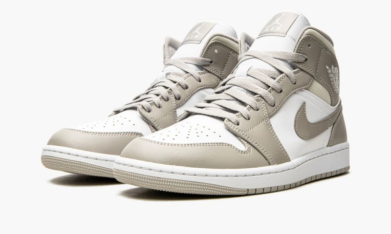Nike Air Jordan 1 Mid 'Linen' Schoenen Heren Lichtbeige Wit Nederland | 302915-SOB