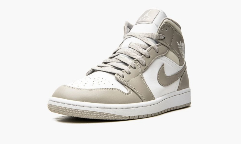 Nike Air Jordan 1 Mid 'Linen' Schoenen Heren Lichtbeige Wit Nederland | 302915-SOB