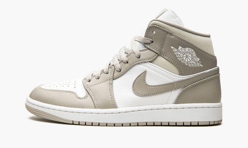 Nike Air Jordan 1 Mid \'Linen\' Schoenen Heren Lichtbeige Wit Nederland | 302915-SOB