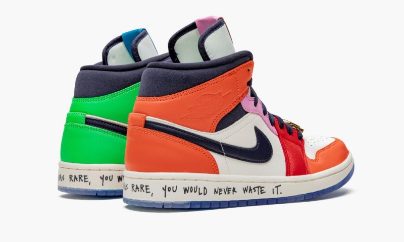 Nike Air Jordan 1 Mid 'Melody Ehsani - Fearless' Schoenen Dames Wit Zwart Blauw Nederland | 920785-WEN