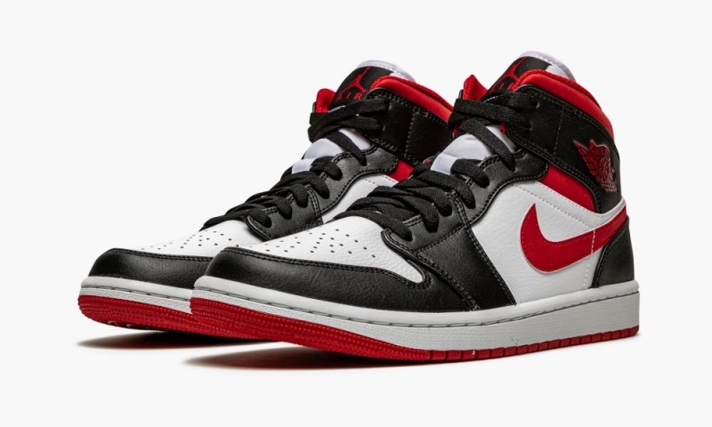 Nike Air Jordan 1 Mid 'Metallic Red' Schoenen Heren Wit Rood Zwart Nederland | 952163-PMY