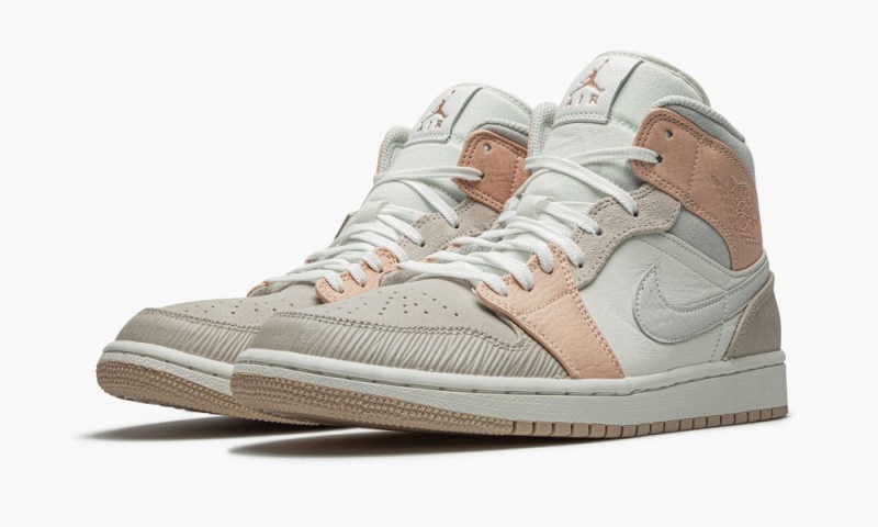 Nike Air Jordan 1 Mid 'Milan' Schoenen Heren Lichtbeige Roze Nederland | 625978-DKC