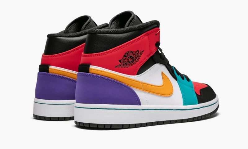 Nike Air Jordan 1 Mid 'Multicolor' Schoenen Heren Wit Rood Zwart Nederland | 142965-BPA