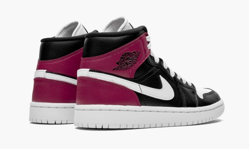 Nike Air Jordan 1 Mid 'Noble Red' Schoenen Dames Zwart Wit Rood Nederland | 706391-DRM