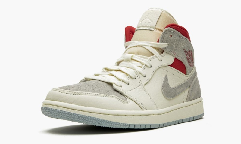 Nike Air Jordan 1 Mid PRM 'Sneakersnstuff 20th anniversary' Schoenen Heren Grijs Rood Wit Nederland | 624753-IFN