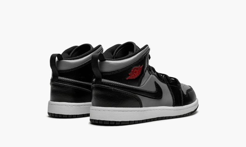 Nike Air Jordan 1 Mid PS 'Black / Shadow Grey' Schoenen Kinderen Zwart Rood Grijs Nederland | 298763-FOX