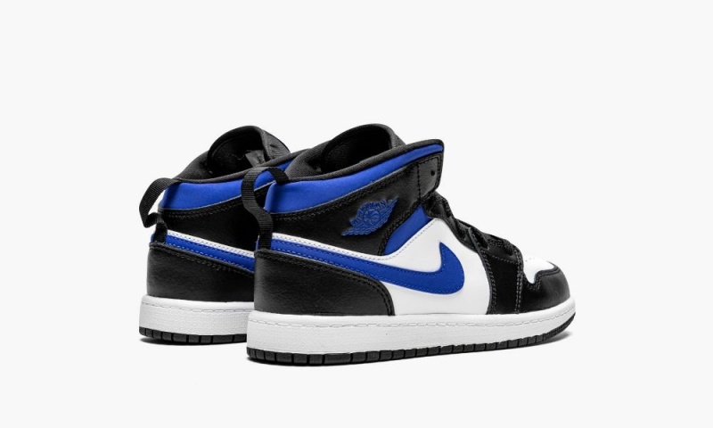Nike Air Jordan 1 Mid PS 'Black / White/ Racer Blue' Schoenen Kinderen Wit Blauw Zwart Nederland | 960721-CVI