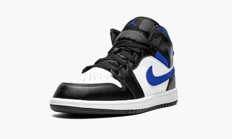 Nike Air Jordan 1 Mid PS 'Black / White/ Racer Blue' Schoenen Kinderen Wit Blauw Zwart Nederland | 960721-CVI