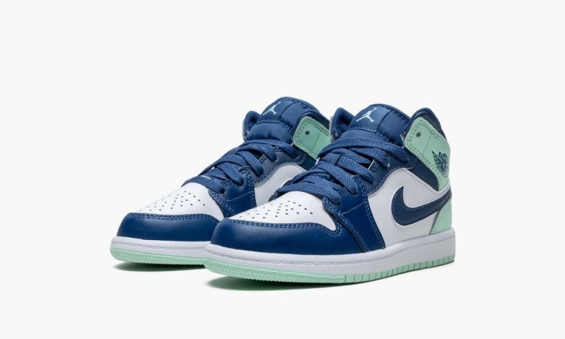 Nike Air Jordan 1 Mid PS 'Blue Mint' Schoenen Kinderen Donkerblauw Mintgroen Wit Nederland | 273189-JXK