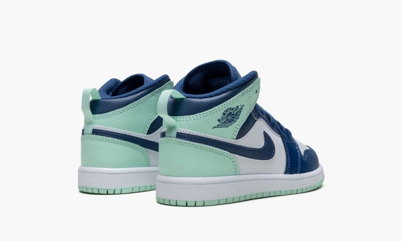 Nike Air Jordan 1 Mid PS 'Blue Mint' Schoenen Kinderen Donkerblauw Mintgroen Wit Nederland | 273189-JXK