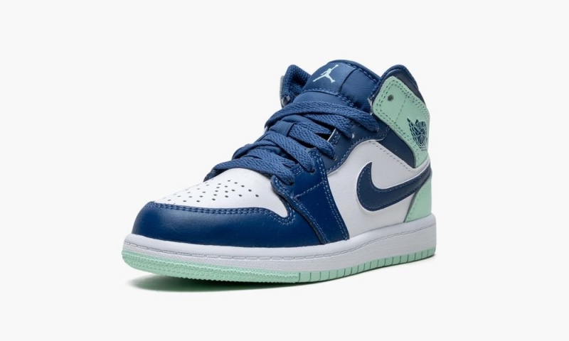 Nike Air Jordan 1 Mid PS 'Blue Mint' Schoenen Kinderen Donkerblauw Mintgroen Wit Nederland | 273189-JXK