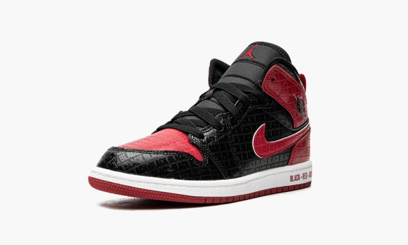 Nike Air Jordan 1 Mid PS 'Bred Text' Schoenen Kinderen Zwart Rood Wit Nederland | 834651-EIZ