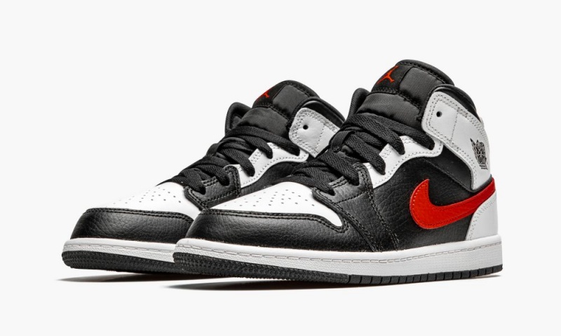 Nike Air Jordan 1 Mid PS 'Chile Red' Schoenen Kinderen Zwart Rood Wit Nederland | 946738-GJU