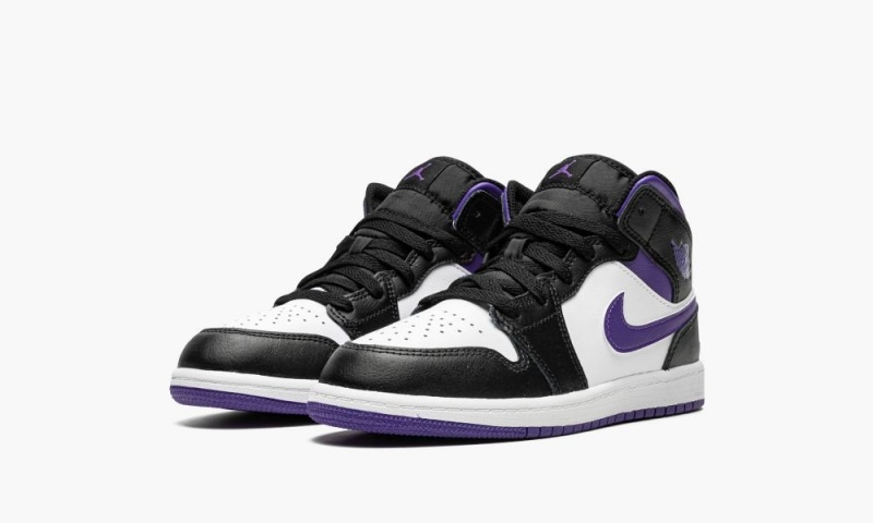 Nike Air Jordan 1 Mid PS 'Dark Iris' Schoenen Kinderen Zwart Wit Nederland | 836942-BZO