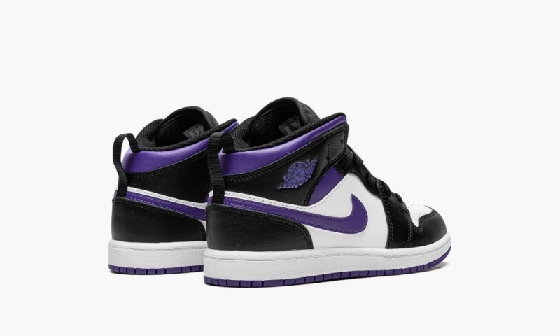 Nike Air Jordan 1 Mid PS 'Dark Iris' Schoenen Kinderen Zwart Wit Nederland | 836942-BZO