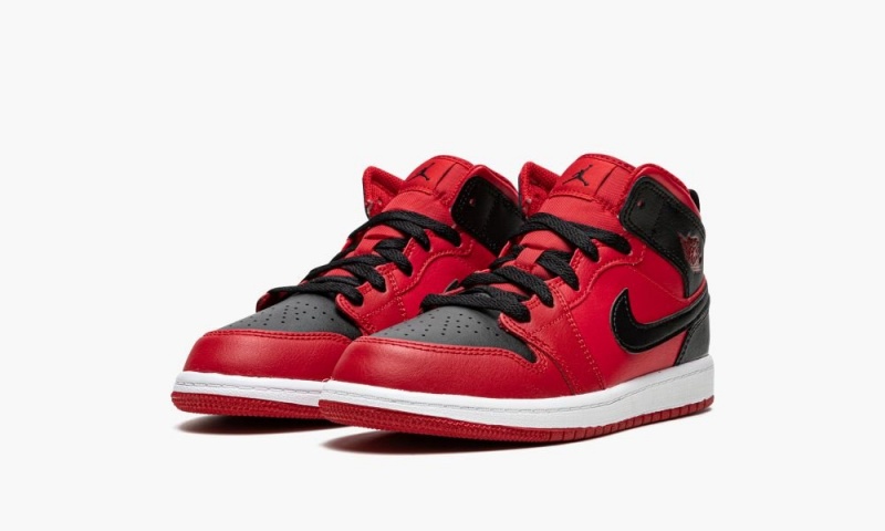 Nike Air Jordan 1 Mid PS 'Reverse Bred' Schoenen Kinderen Rood Zwart Wit Nederland | 264573-FDZ