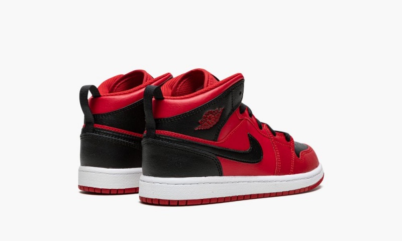 Nike Air Jordan 1 Mid PS 'Reverse Bred' Schoenen Kinderen Rood Zwart Wit Nederland | 264573-FDZ