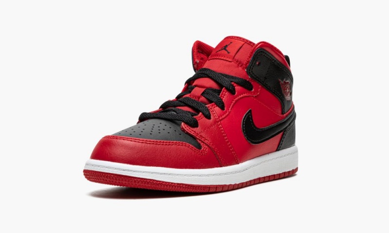 Nike Air Jordan 1 Mid PS 'Reverse Bred' Schoenen Kinderen Rood Zwart Wit Nederland | 264573-FDZ