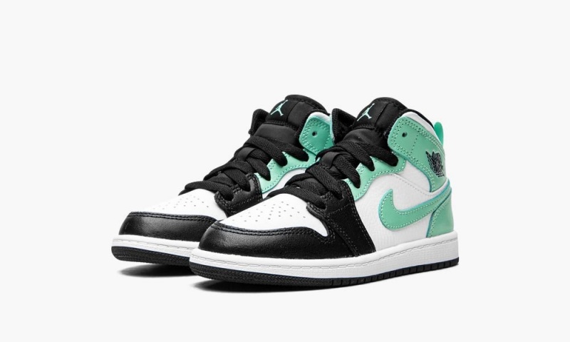 Nike Air Jordan 1 Mid (PS) Schoenen Kinderen Wit Zwart Groen Nederland | 486031-ANL