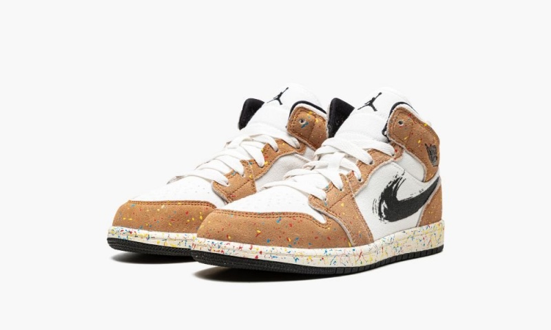Nike Air Jordan 1 Mid PS Schoenen Kinderen Zwart Rood Nederland | 630584-UIP