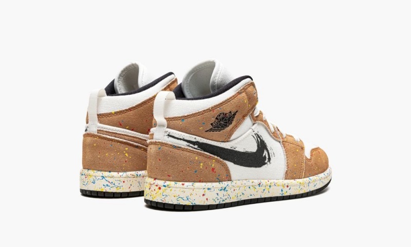 Nike Air Jordan 1 Mid PS Schoenen Kinderen Zwart Rood Nederland | 630584-UIP
